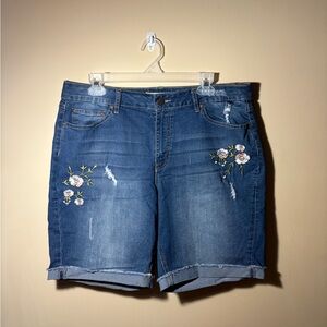 EST. 1946 Dark Blue Size 16 Embroidered Denim Women’s Shorts